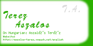 terez aszalos business card